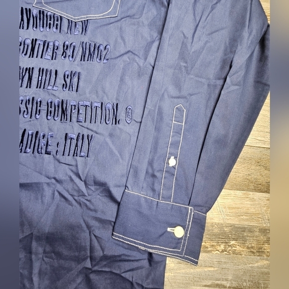 Davoucci Long Sleeve Button Down Large Blue 89 Ski Team - Picture 3 of 12
